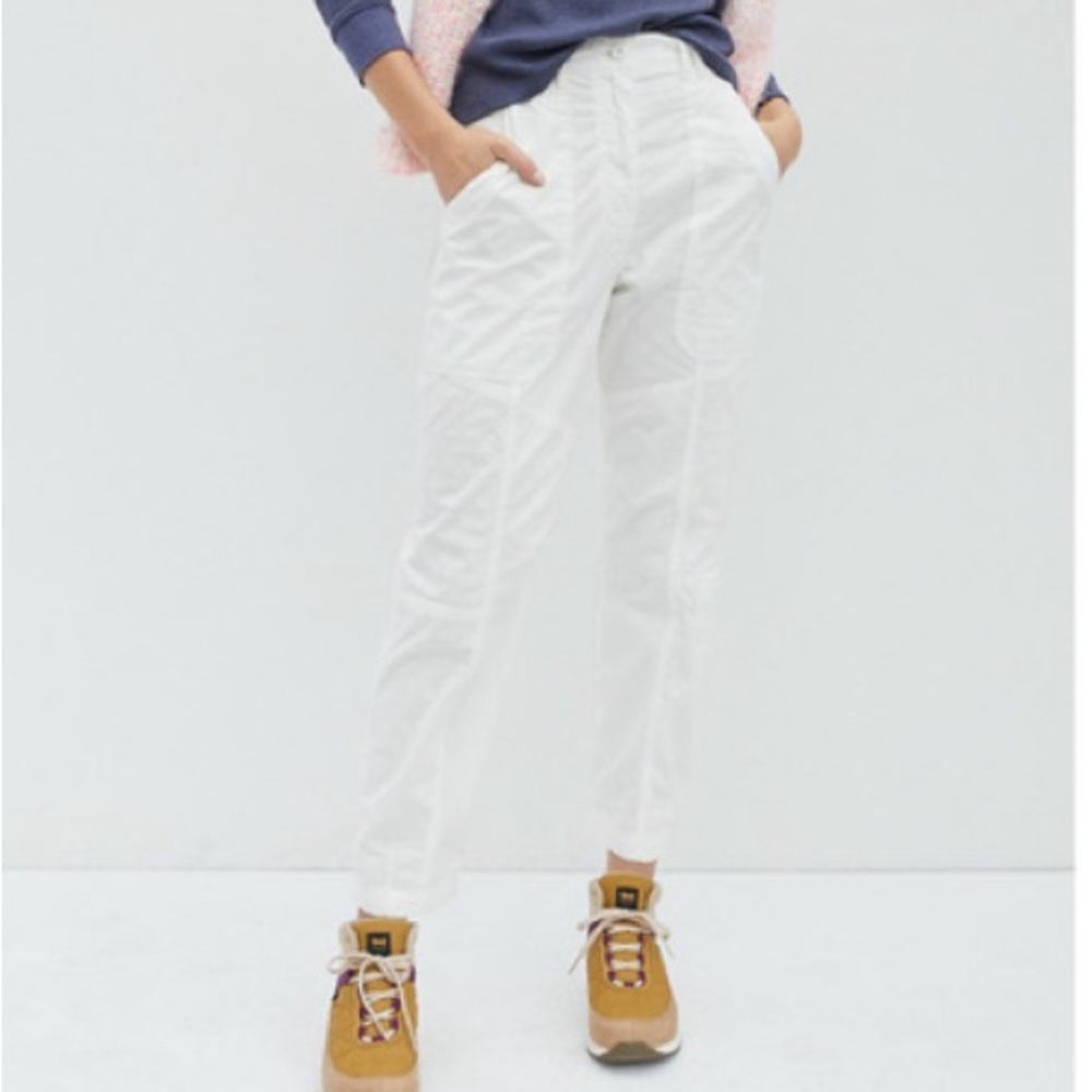 Maeve by Anthropologie White high weisted Cargo Utility Pants size 8